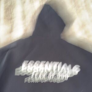 Essentials Black Hoodie with Bold Logo